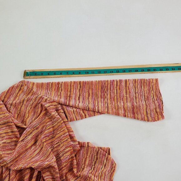 Peck & Peck Womens Striped Knit Cardigan‎ Sweater Sz 16 Orange Open Front - Picture 8 of 8